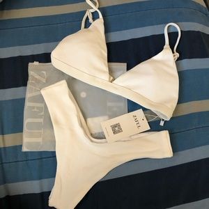 NEW! High waist textured triangle bikini